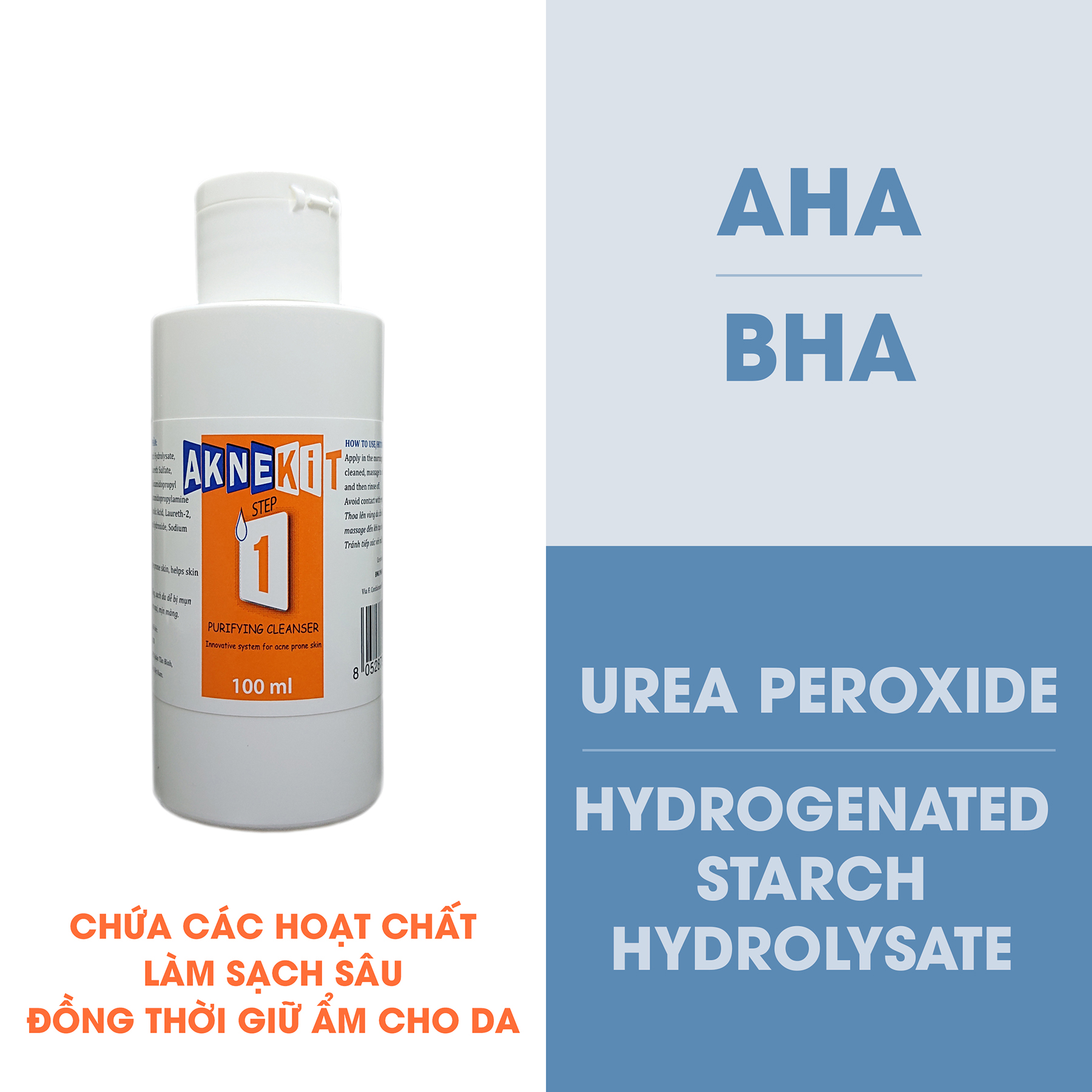 Sữa rửa mặt ngăn ngừa mụn AKNEKIT từ Ý