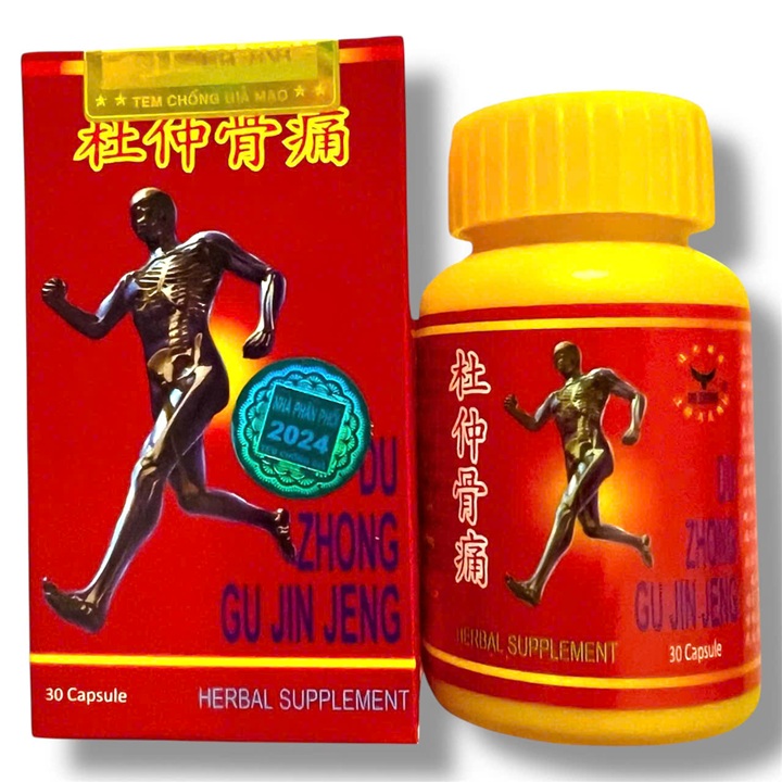 Viên uống Du Zhong Gu Jin Jeng - Loại xịn - Hỗ trợ đau nhức xương khớp, đau mỏi cổ vai gáy, tê bại tứ chi, đi lại khó khăn - Xuất xứ Đài Loan - Mã số 1525