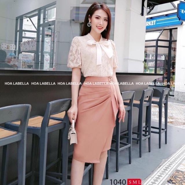 Chân váy thiết kế nơ chéo vạt phom ôm