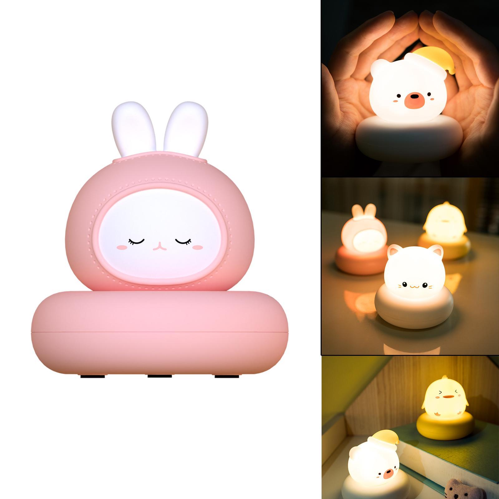 LED Night Lights Rechargeable Cartoon Portable for Bedside Bedrooms Rabbit