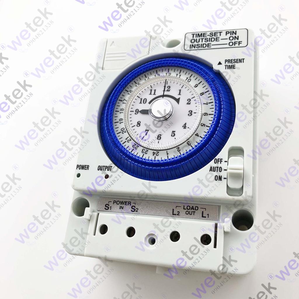 TB388 Timer 24 giờ 16A loại cơ, cài theo 15 phút, có pin tự sạc đi kèm, hàng công ty bảo hành