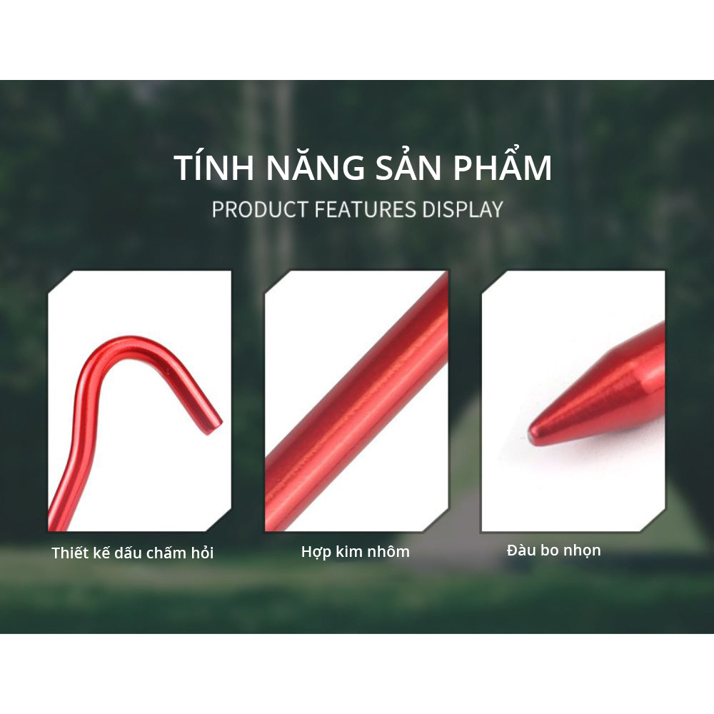 Combo cọc ghim dựng lều dã ngoại dạng tròn 18cm - Cọc ghim dựng Tarp, mái tăng