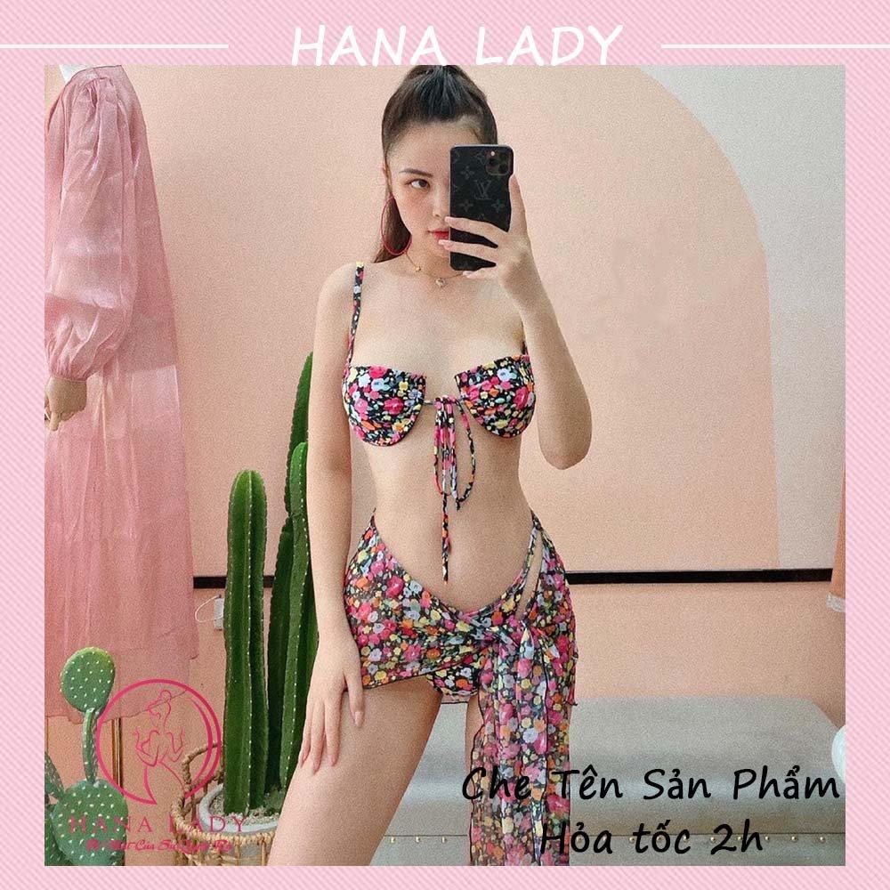Bikini sexy - Đồ tắm đi biển dây quyến rũ nâng ngực hoa xinh BN139