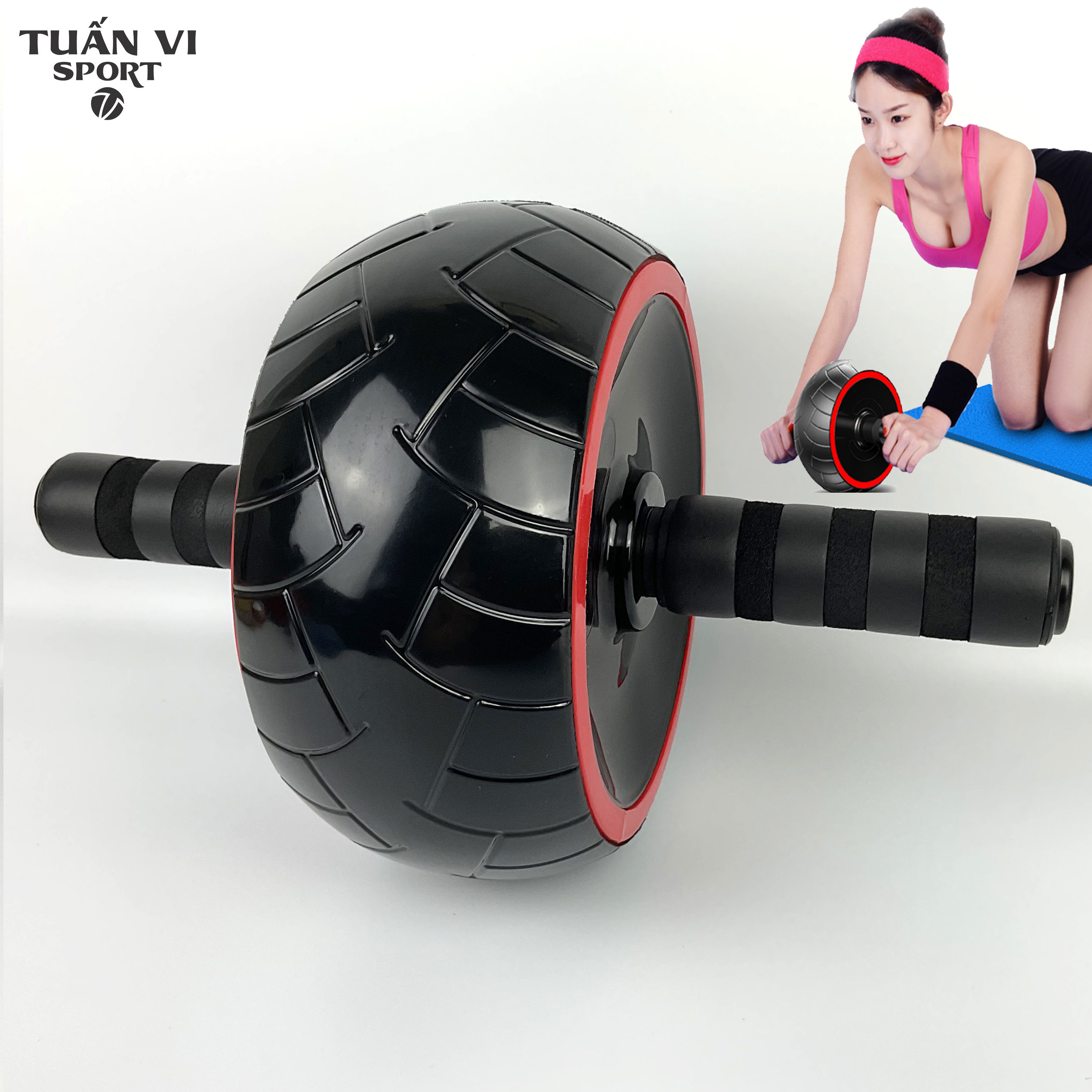 Con lăn tập bụng 1 bánh lớn cao cấp , con lăn tập gym, con lăn tập cơ bụng , dụng cụ tập thể dục thể thao tại nhà, văn phòng