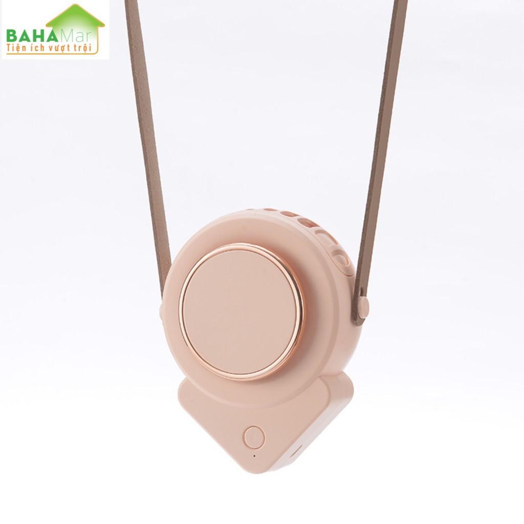 QUẠT MINI CẦM TAY 3 BÁNH RĂNG CÓ THỂ ĐIỀU CHỈNH CÓ DÂY ĐEO CỔ LÀM MÁT &quot;BAHAMAR&quot; gió thổi rộng và luồng không khí mạnh mẽ