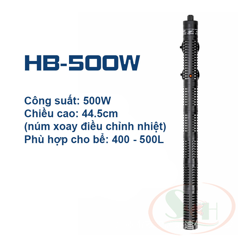 Sưởi Periha HB 50w, 100w, 200w, 300w, 500w có vỏ lưới nhựa bọc sưởi an toàn chống bỏng cá tép