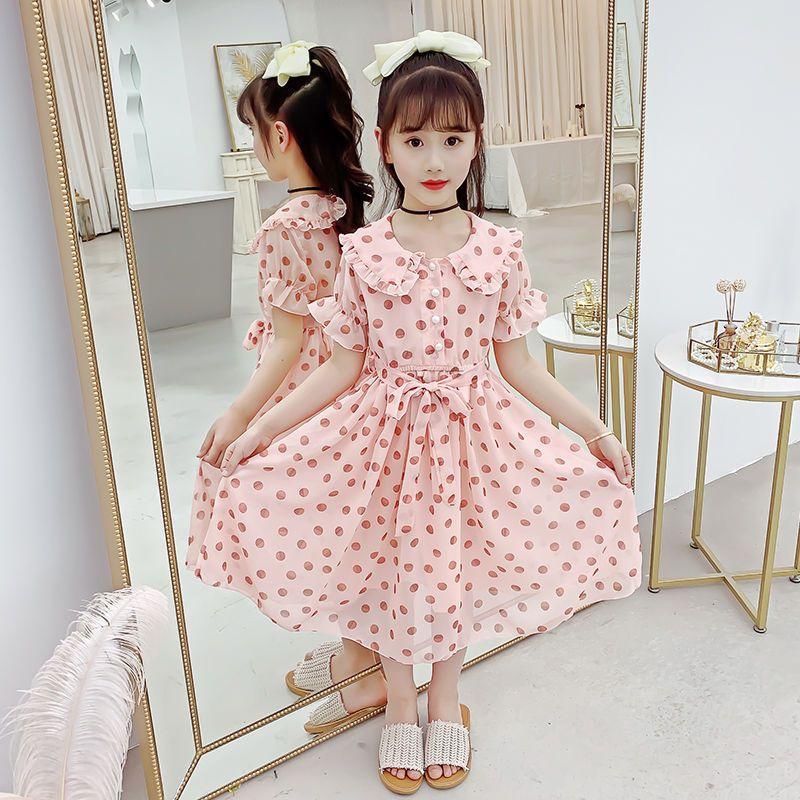 SHUANGYAN Cô gái ăn mặc mùa hè 2023 Mid-boy lưới váy công chúa phong cách phương Tây cho trẻ em mùa xuân và mùa thu chiffon váy