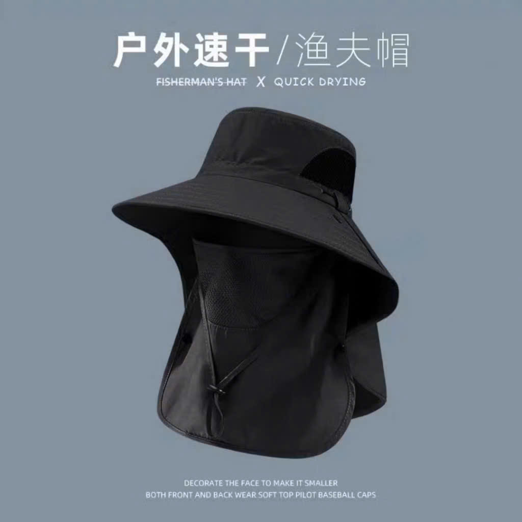 Mũ Tai Bèo Chống Nắng Ngư Phủ Vành Rộng Có Vạt Che Cổ Tháo Rời Vải Nylon Chống Thấm Nhanh Khô Nam Nữ - HÀNG CHÍNH HÃNG MINIIN