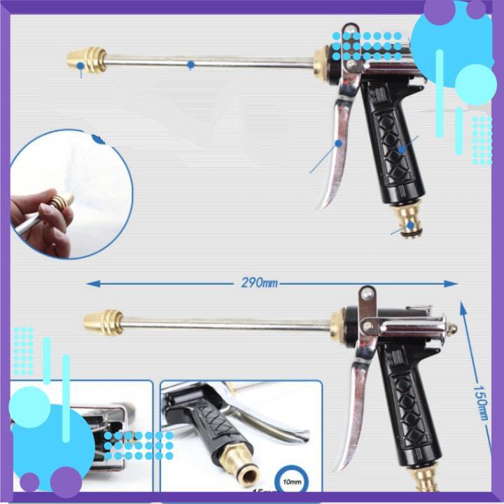 Vòi Xịt Nước️ Bộ dây vòi xịt nước rửa xe, tưới cây , tăng áp 3 lần, loại 20m 206318 đầu đồng, cút đồng