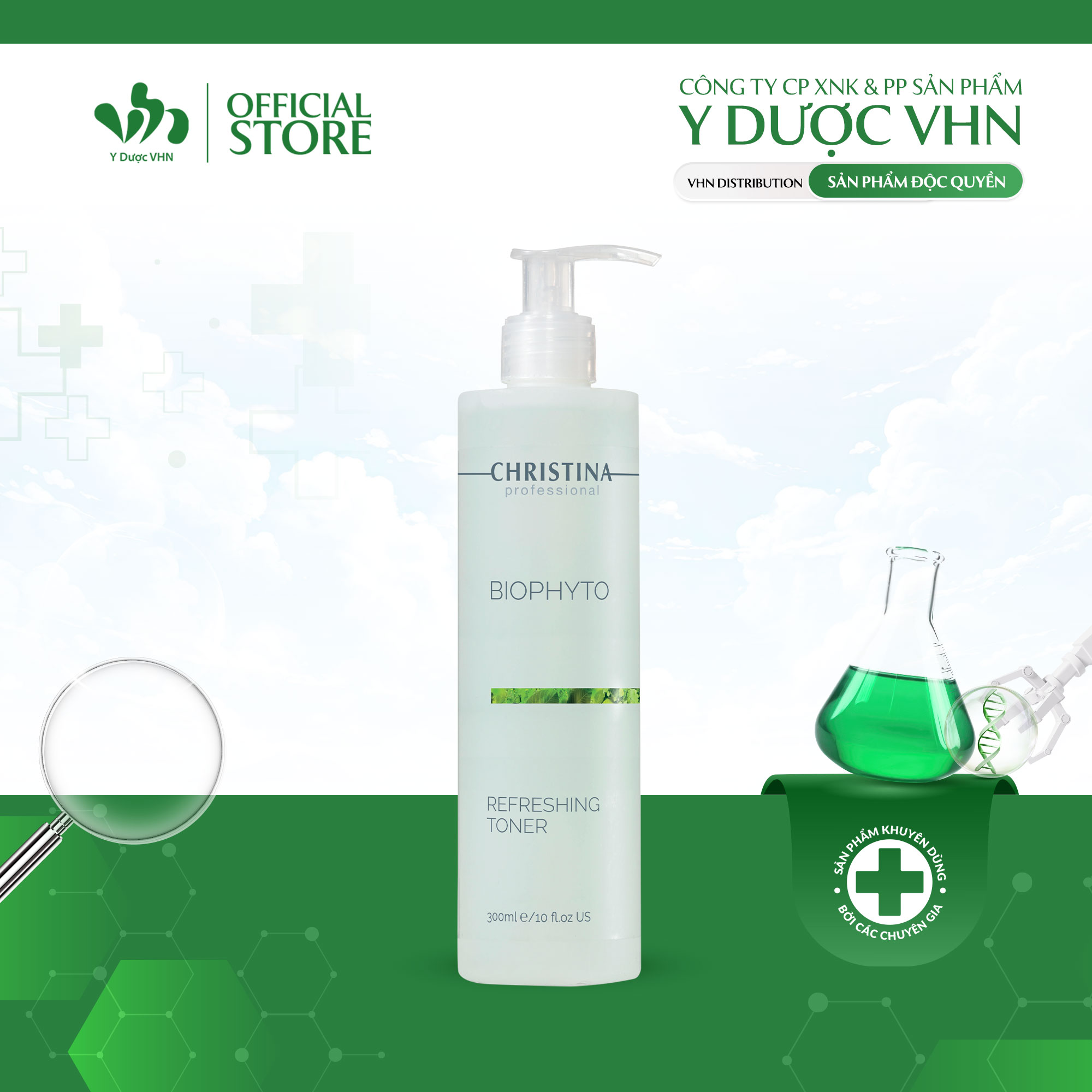 Nước Hoa Hồng Bio Phyto Refreshing Toner Christina Hỗ Trợ Se Khít Lỗ Chân Lông, Cân Bằng Độ Ẩm Cho Da 300Ml