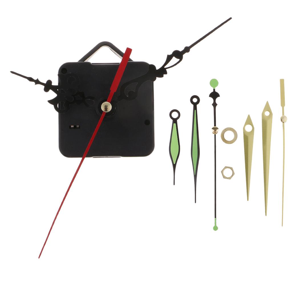 Quartz Clock Movement Mechanism & Hands Set Wall Repair Tool Part Silent Kit