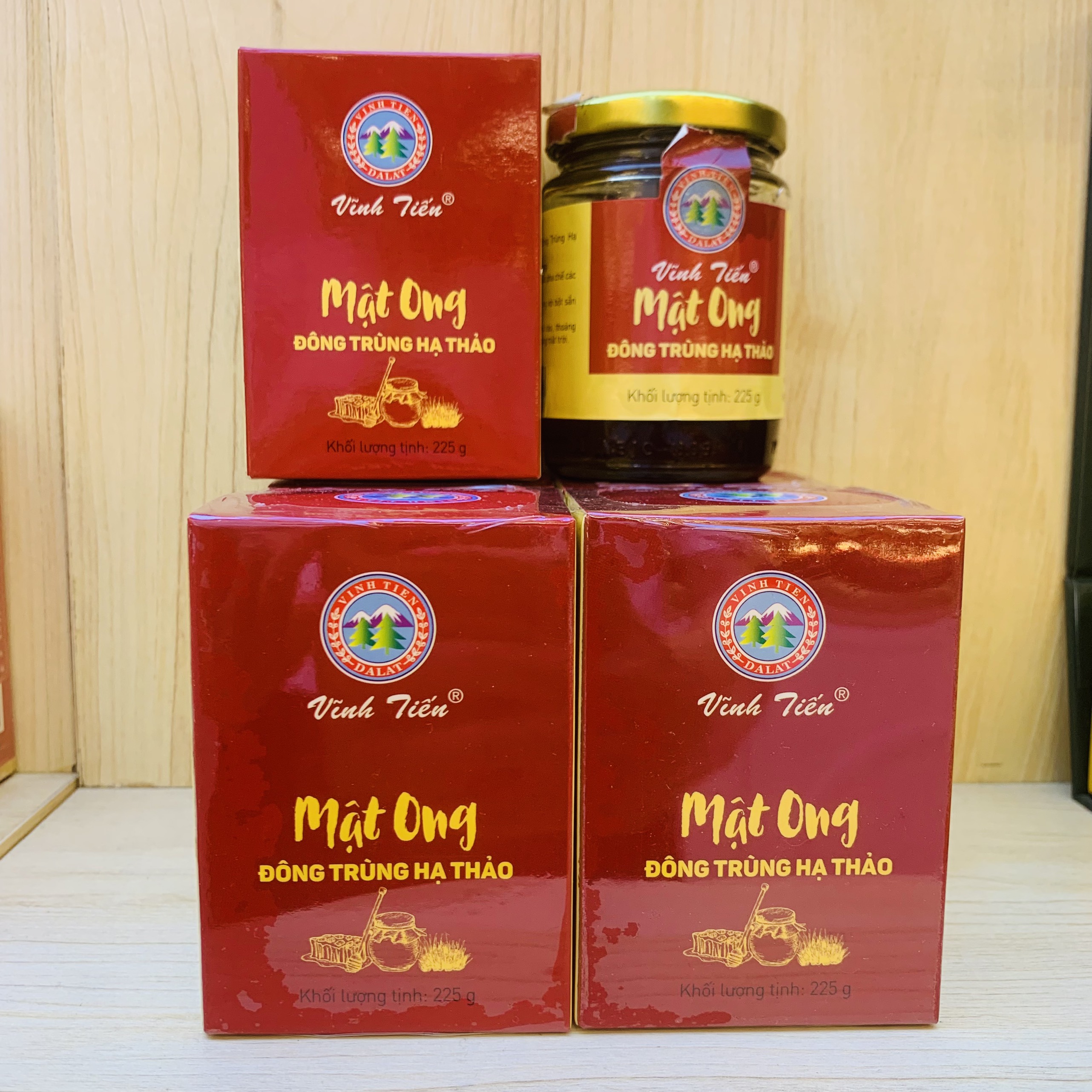 Mật Ong Đông Trùng Hạ Thảo Vĩnh Tiến (Lọ 225g) - Nâng cao sức đề kháng.