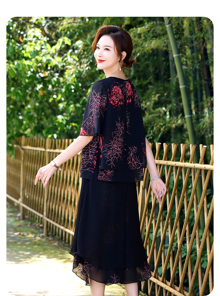 Bộ Đồ Mùa Hè Voan Tay Ngắn Cho Mẹ AB91- Hàng Quảng Châu Cao Cấp