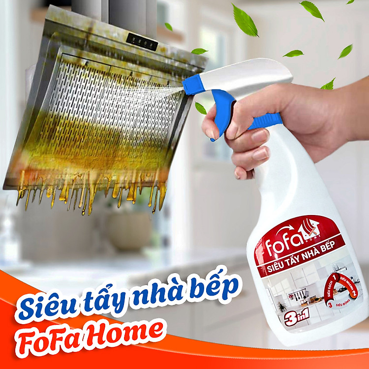 Tẩy Dầu Mỡ Tẩy Nhà Bếp FOFA HOME Làm Sạch Máy Hút Mùi Mặt Bếp Tường Gạch Ốp Chậu Rửa Bát An Toàn 3in1