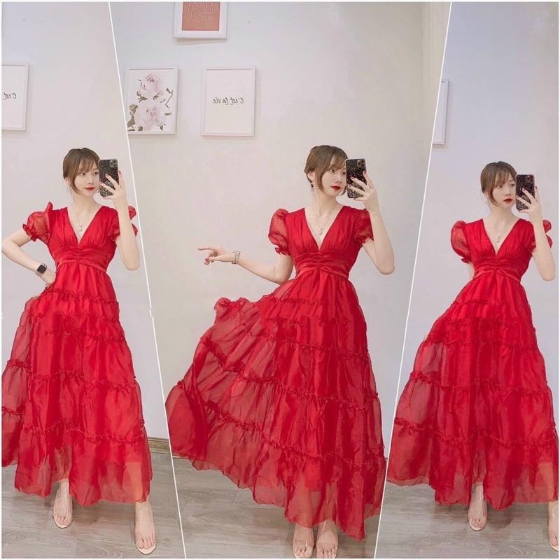 Đầm maxi xoè tầng