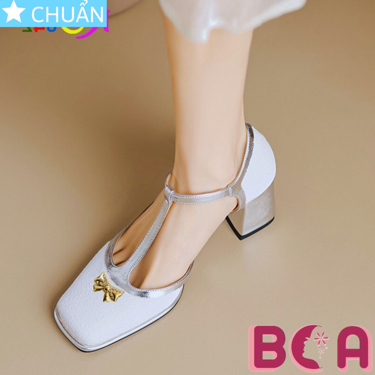 Giày nữ đi tiệc mũi vuông cao gót 6p RO642 ROSATA tại BCASHOP sang chảnh và đẳng cấp, tôn dáng tôn da cực kì
