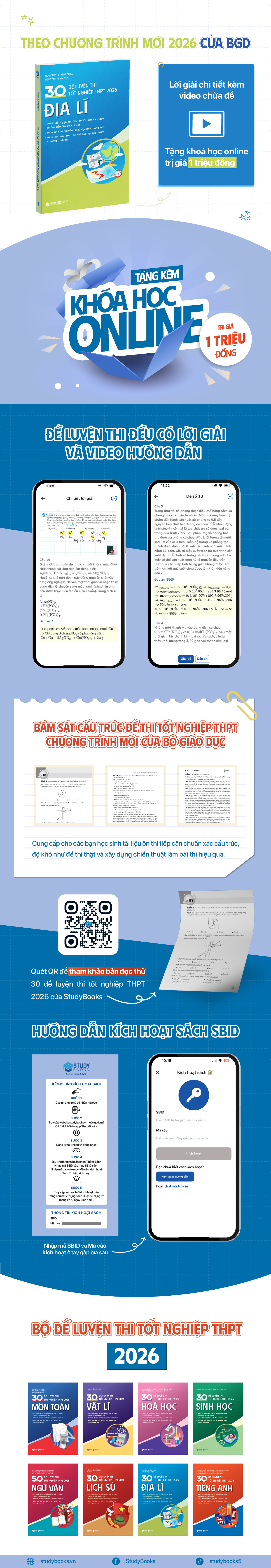 Sách 30 Đề Luyện Thi Tốt Nghiệp THPT 2026 Địa Lí