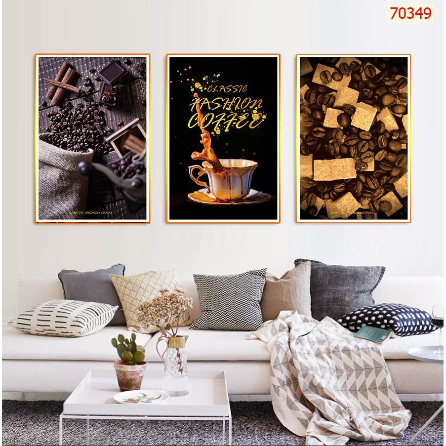 Tranh treo tường Quán cà phê 3D/gỗ MDF Hàn Quốc chống ẩm mốc, mối mọt CF