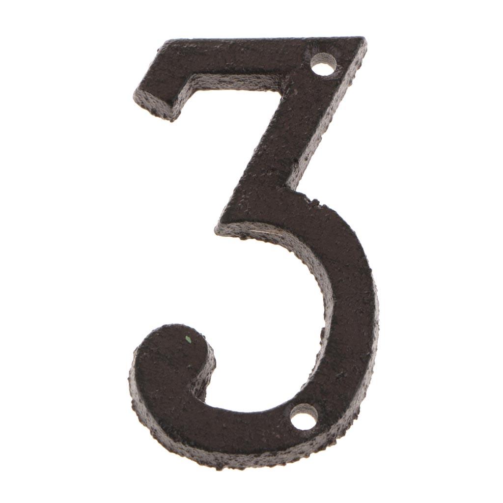 Wrought Iron Antique House Door 3 4 Number Sign Plaque DIY Letter Number