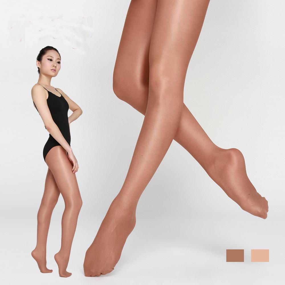 40d sáng bóng bóng bóng đến eo quần lấp lánh quần lót pantyhose ballroom Latin dance váy salsa cho phụ nữ sole dance yoga bodysuit Color: Toast Size: XL