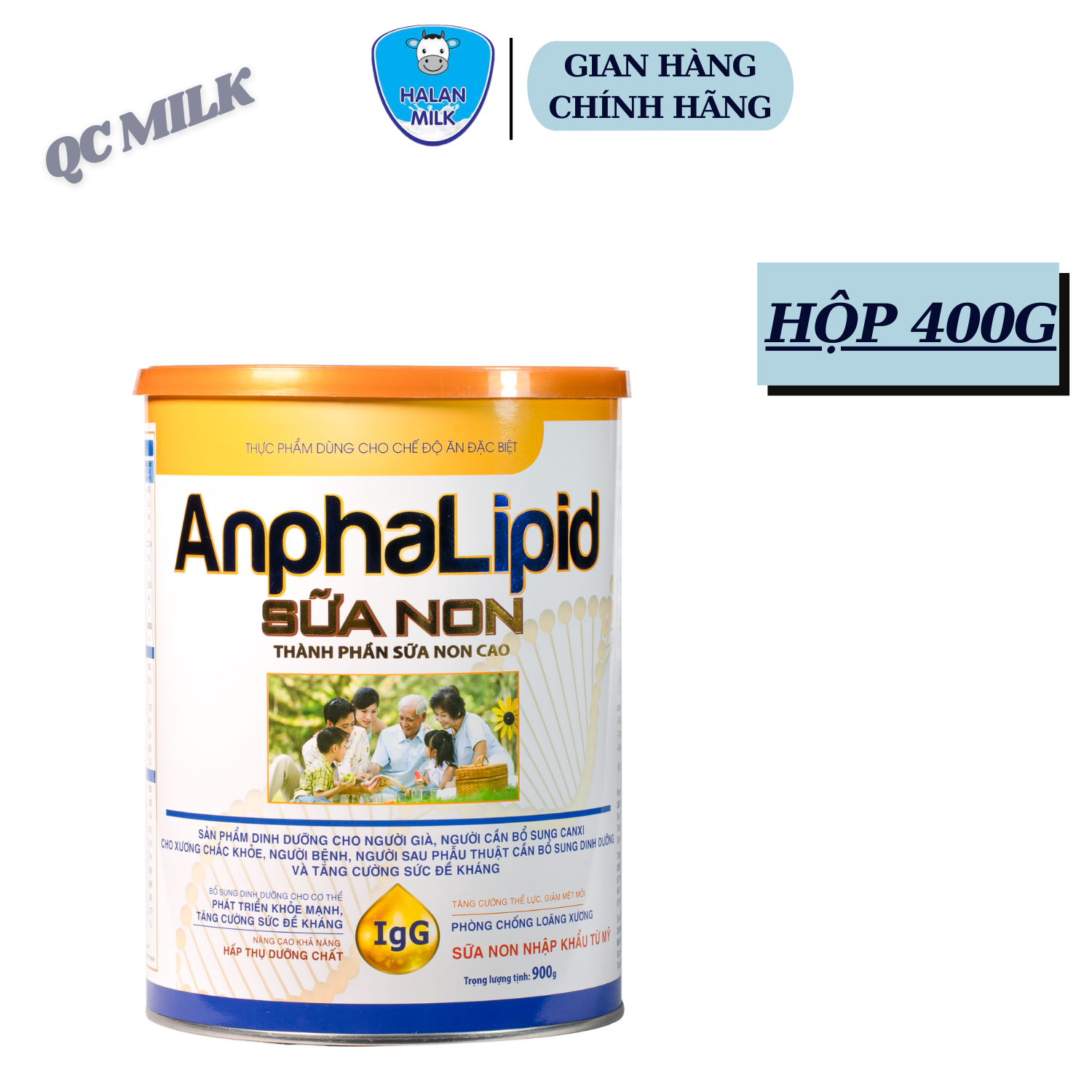 Sữa bột Anphalipid sữa non 400g-900g halan milk - Bổ sung dinh dưỡng,canxi, sức đề kháng, Halanmilk