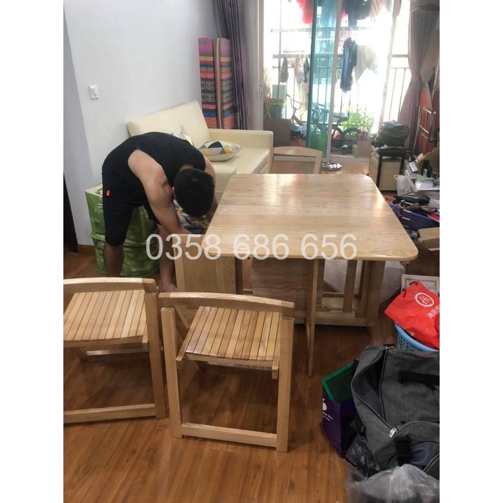 BÀN ĂN THÔNG MINH GỖ SỒI TỰ NHIÊN GIÁ RẺ