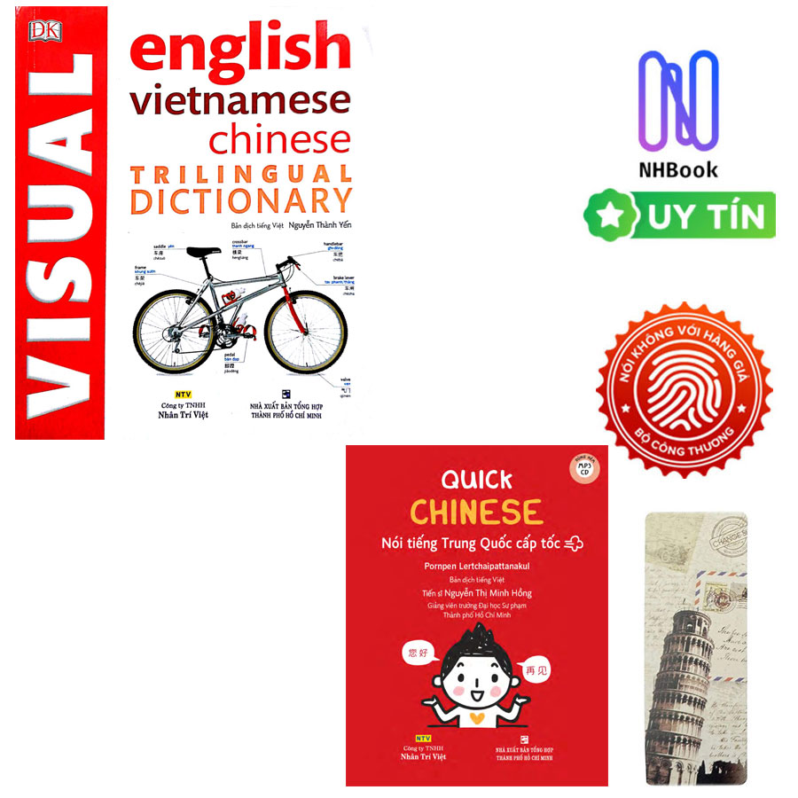Combo Visual English Vietnamese Chinese Trilingual Dictionary và Quick Chinese  Nói Tiếng Trung Cấp Tốc Kèm CD  Tặng Kèm Bộ Bookmark Ti ki 2018