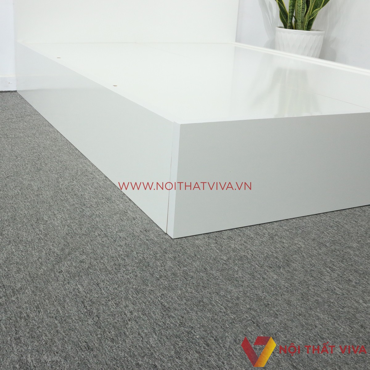 Giường Ngủ MDF Phủ Melamine Màu Trắng Đẹp Giá Rẻ
