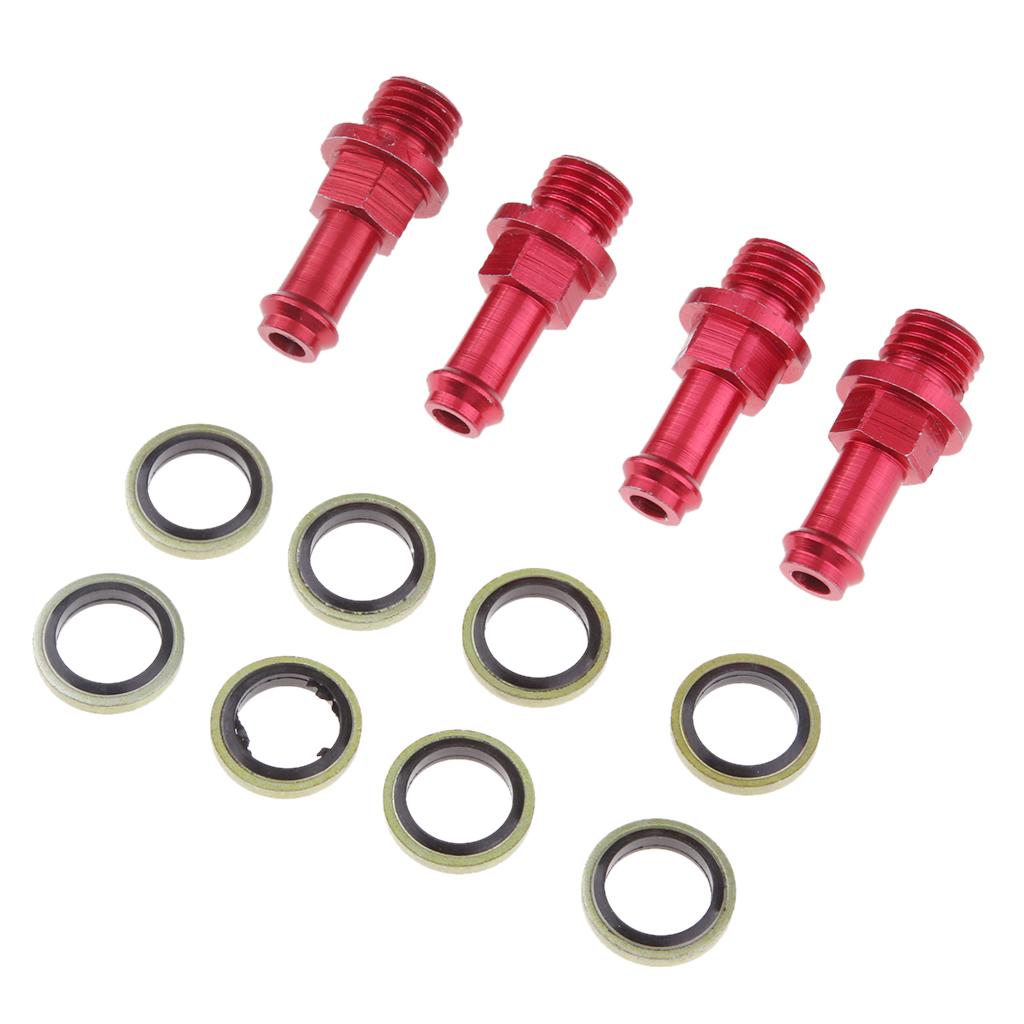 Brake Clutch Line Tube Transfer Adapter Screw for Radial Master Cylinder Red