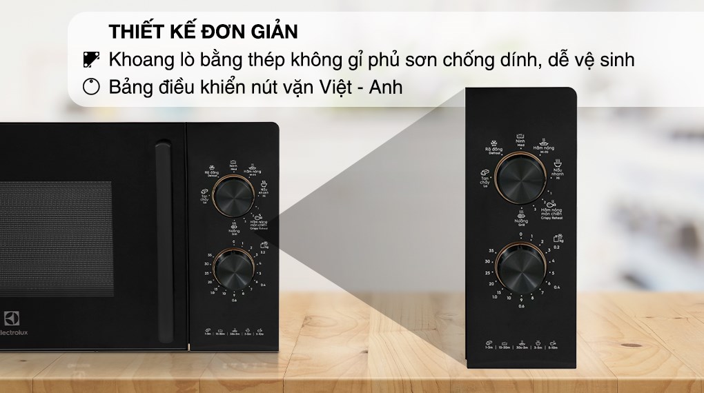 Lò vi sóng Electrolux để bàn tích hợp nướng 20L - EMG20K22B [Hàng chính hãng]