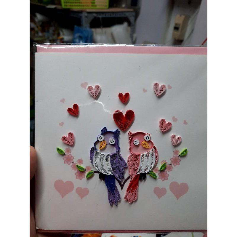 THIỆP QUILLING, THIỆP HANDMADE TÌNH YÊU NHIỀU MẪU