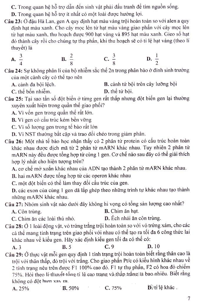 SÁCH CÔNG PHÁ ĐỀ THI TRUNG HỌC PHỔ THÔNG QUỐC GIA SINH HỌC_KV