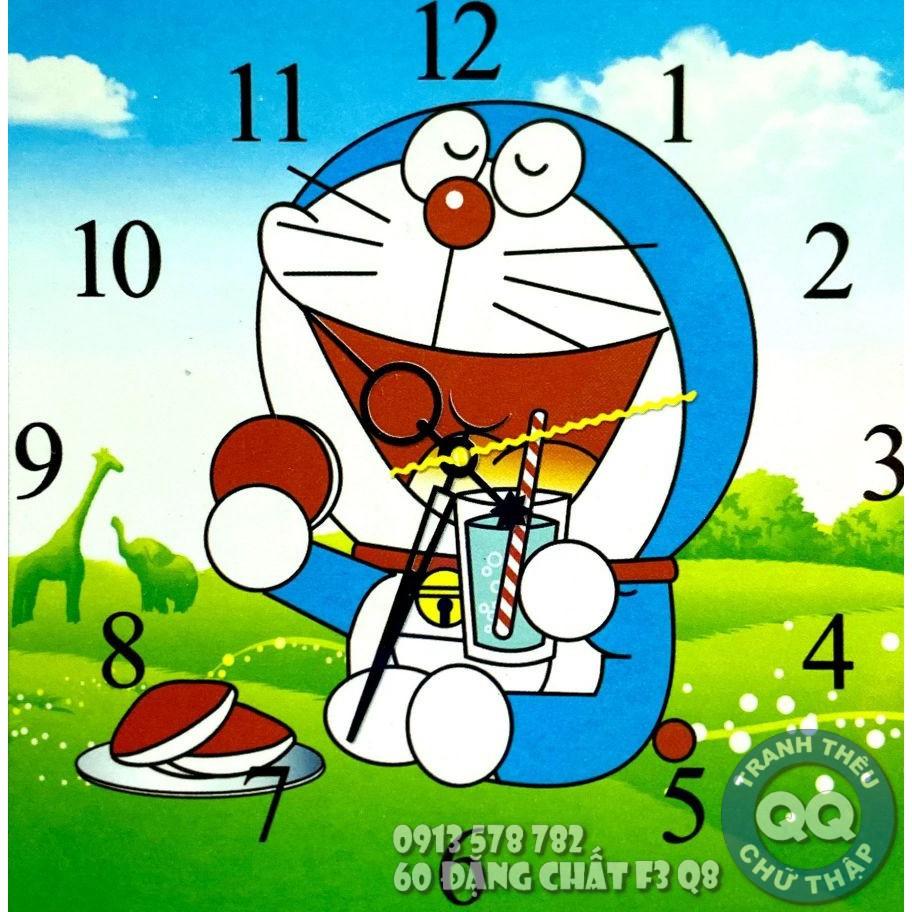 37*37CM TRANH ĐÁ ĐỒNG HỒ ĐÔ RÊ MON TRANH ĐÍNH ĐÁ CHƯA ĐÍNH DORAEMON DOREMON LG1409 VS224