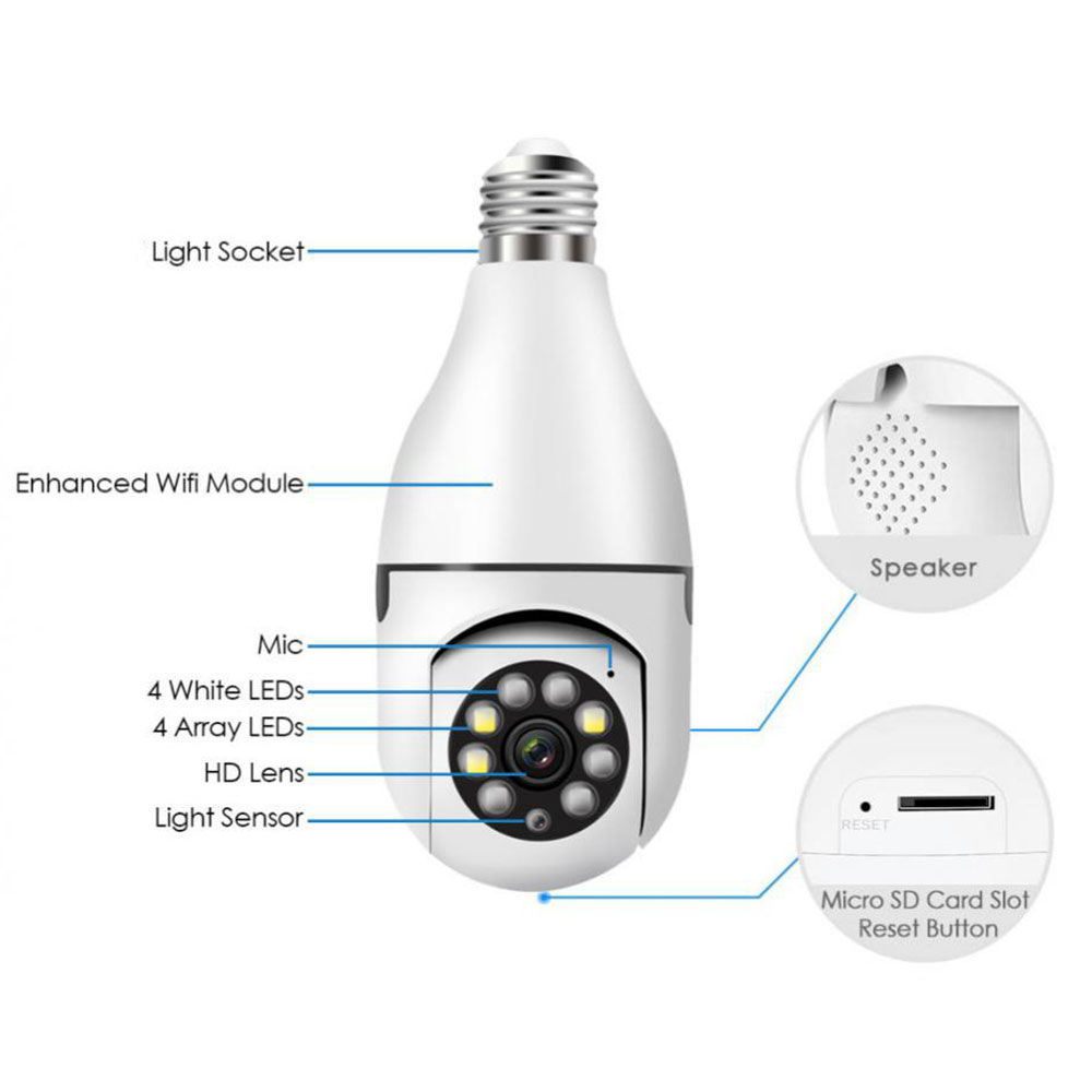 Camera Yoosee Bóng Đèn Thế Hệ Mới 8 Led 5.0Mp Góc Rộng Siêu Nét Full Hd Hồng Ngoại Quay Đêm Hàng Chính Hãng