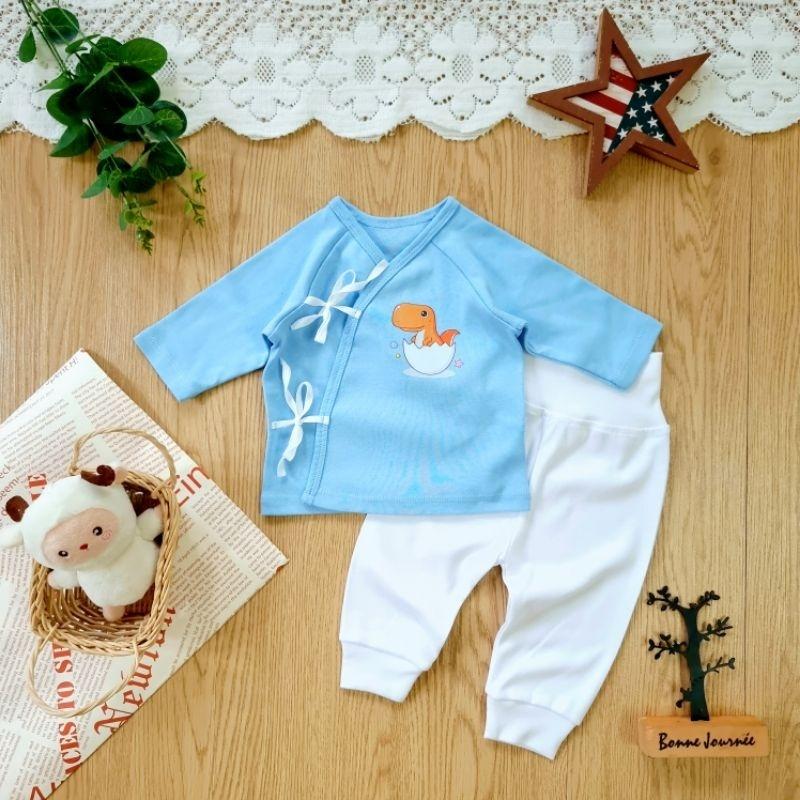 Bộ quần áo cột dây sơ sinh chất cotton mềm mịn thấm hút mồ hôi tốt - Bunnybaby