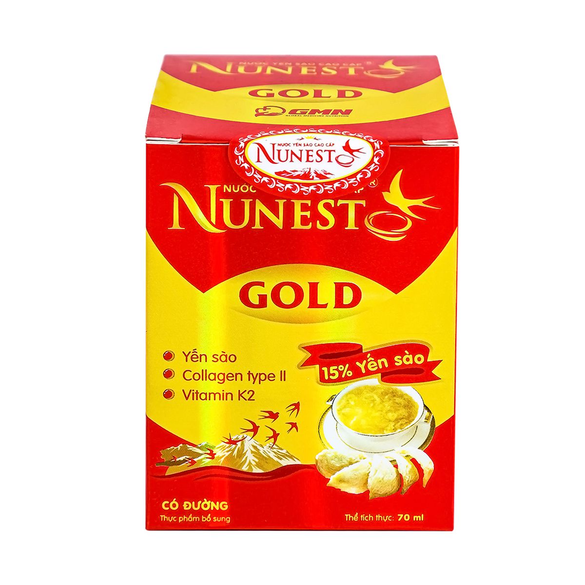 Nước Yến Sào Cao Cấp 15% Yến Nunest Gold (Hũ 70ml)