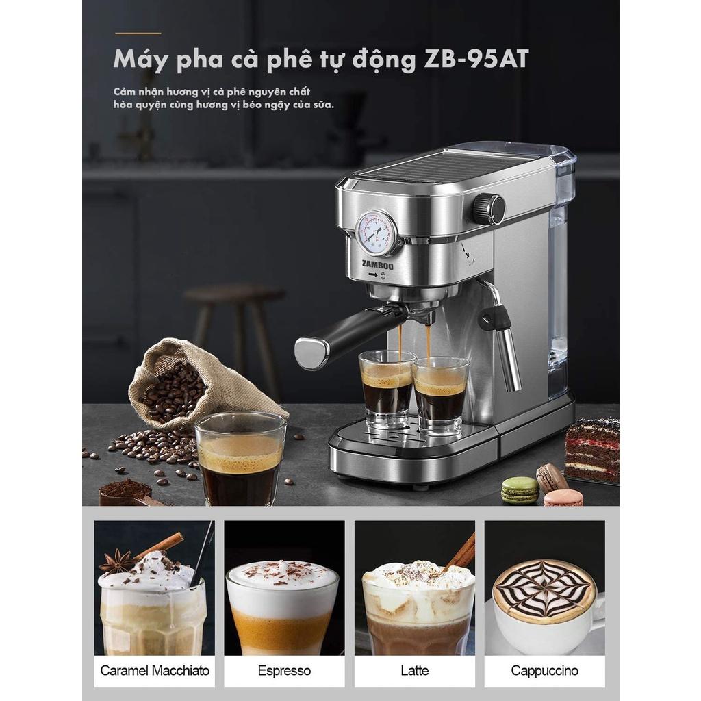 Máy Pha Cà Phê Espresso bán tự động ZAMBOO ZB-95AT - Hàng chính hãng