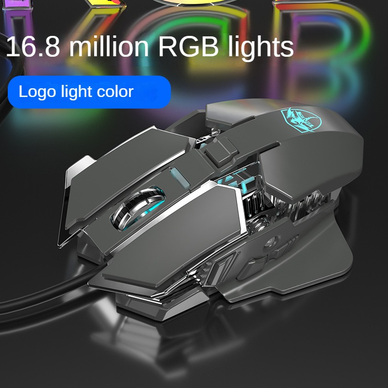 Chuột cơ gaming led RGB 6400DPI - J600B mechanical Gaming mouse