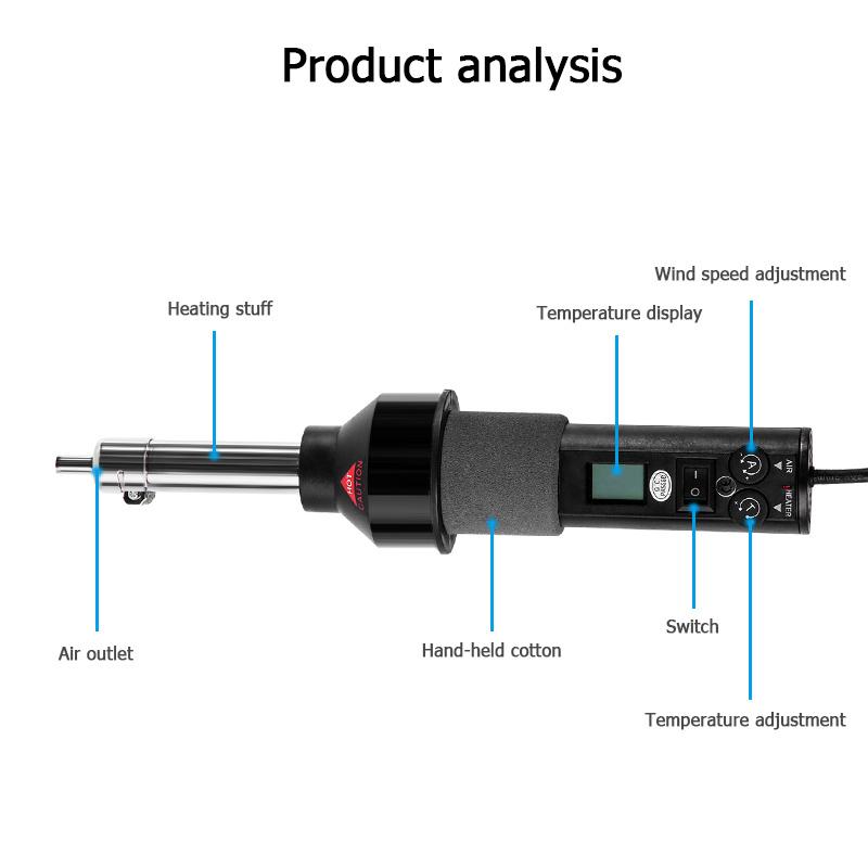 [Giao Hang Ngay]Máy Khò Hàn Điện Tử Cầm Tay IC SMD BGA, Có Màn Hình LCD Hiển Thị Nhiệt Độ, Có Thể Điều Chỉnh Nhiệt Độ, Điện Áp 220V, Công Suất 450W