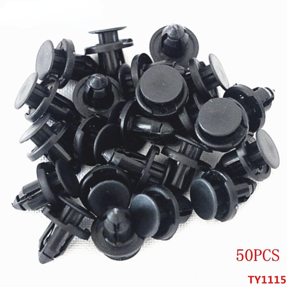 FENDER Set 50 Đinh Tán Nhựa Màu Đen Đường Kính 8mm Cho Xe Hơi