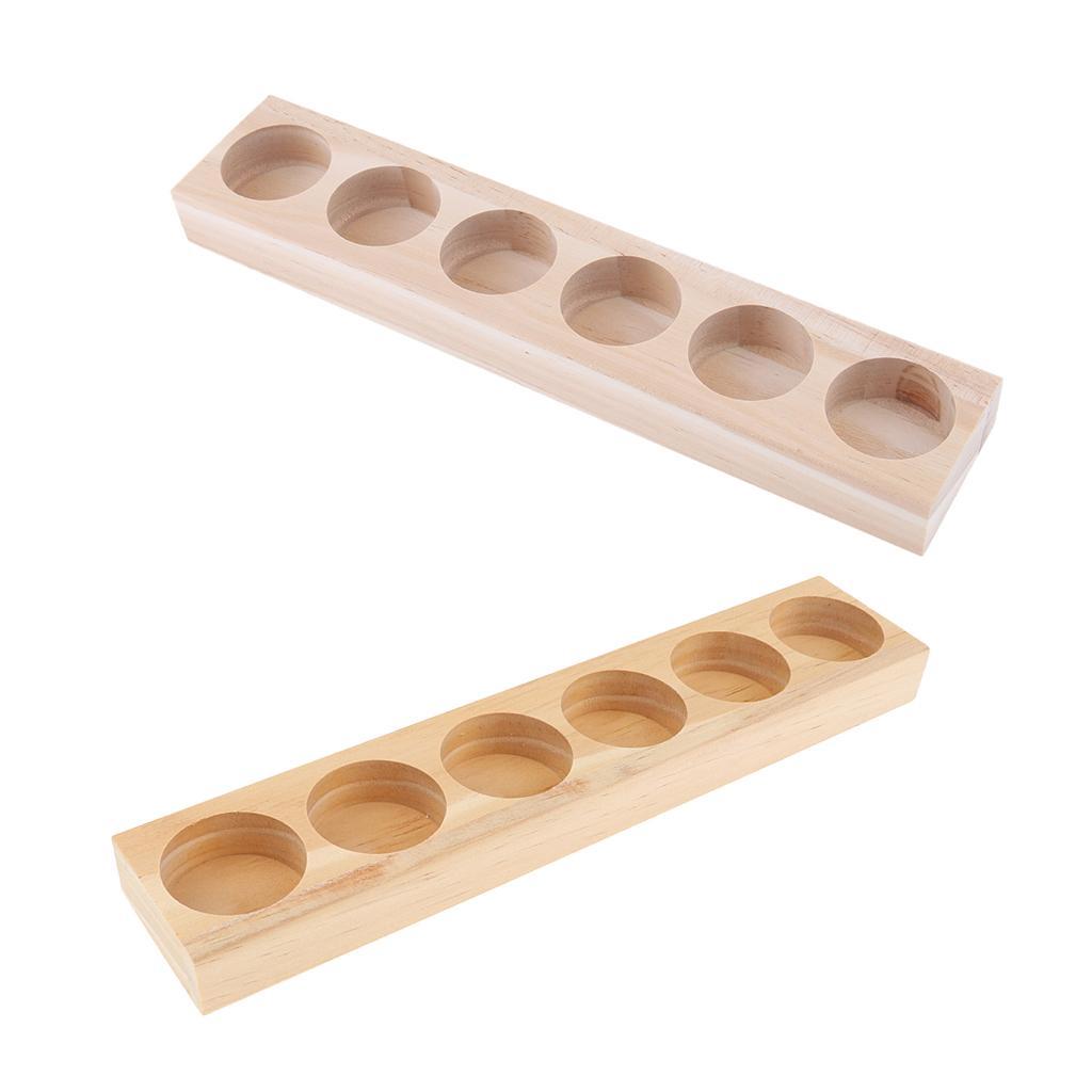 2x Natural Wood Essential Oil Display Storage Organizer Rack Stand Holder