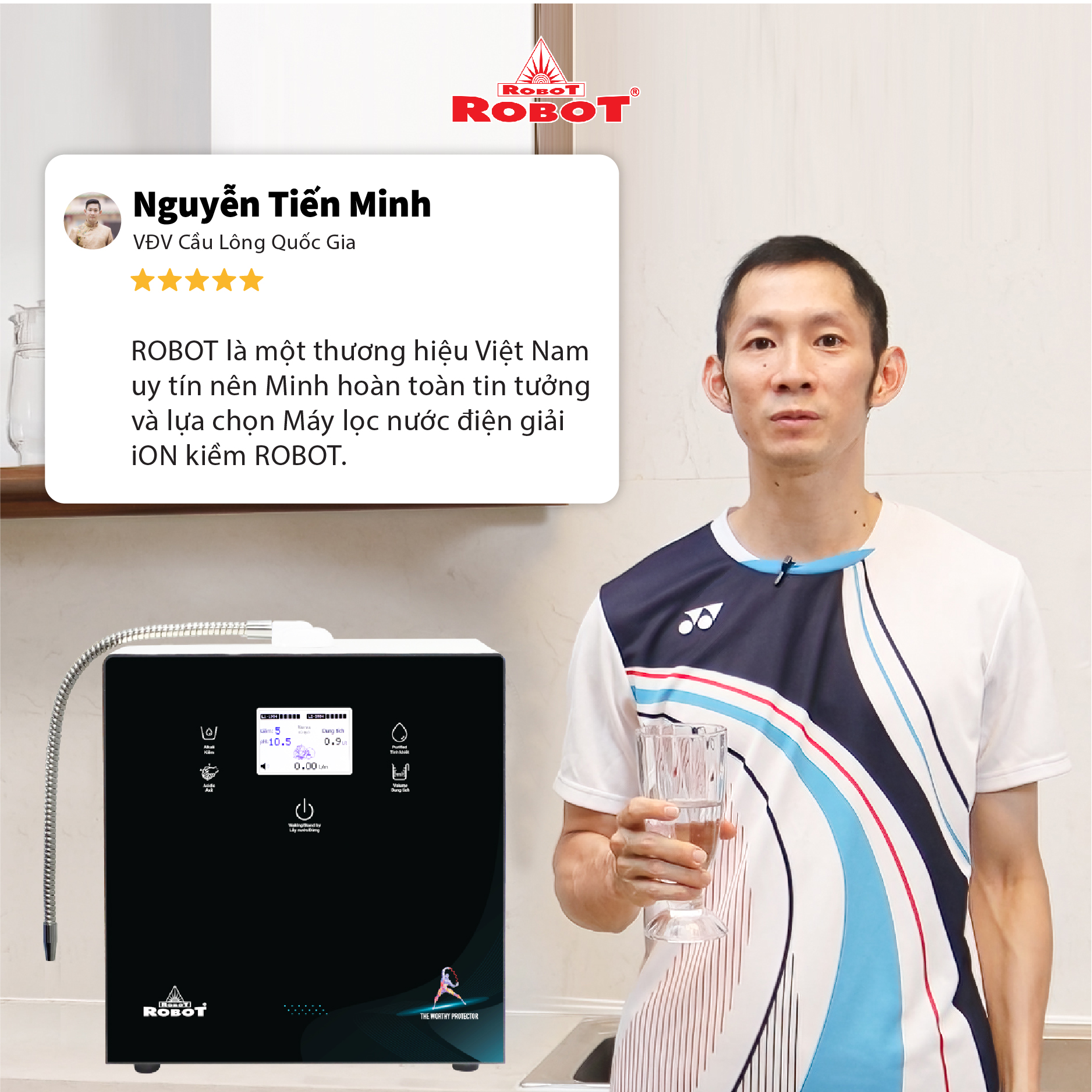 Máy Lọc Nước Điện Giải Thông Minh Ion Kiềm ROBOT IonPrince 79 Để Bàn/ Treo Tường Tạo 9 Loại Nước Điện Giải Sử Dụng - Hàng Chính Hãng