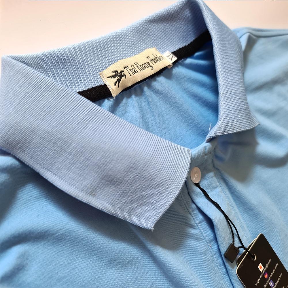 Áo polo nam ngắn tay trung niên vải cotton dệt riêng cho Thái Khang loại áo polo form rộng TOG7