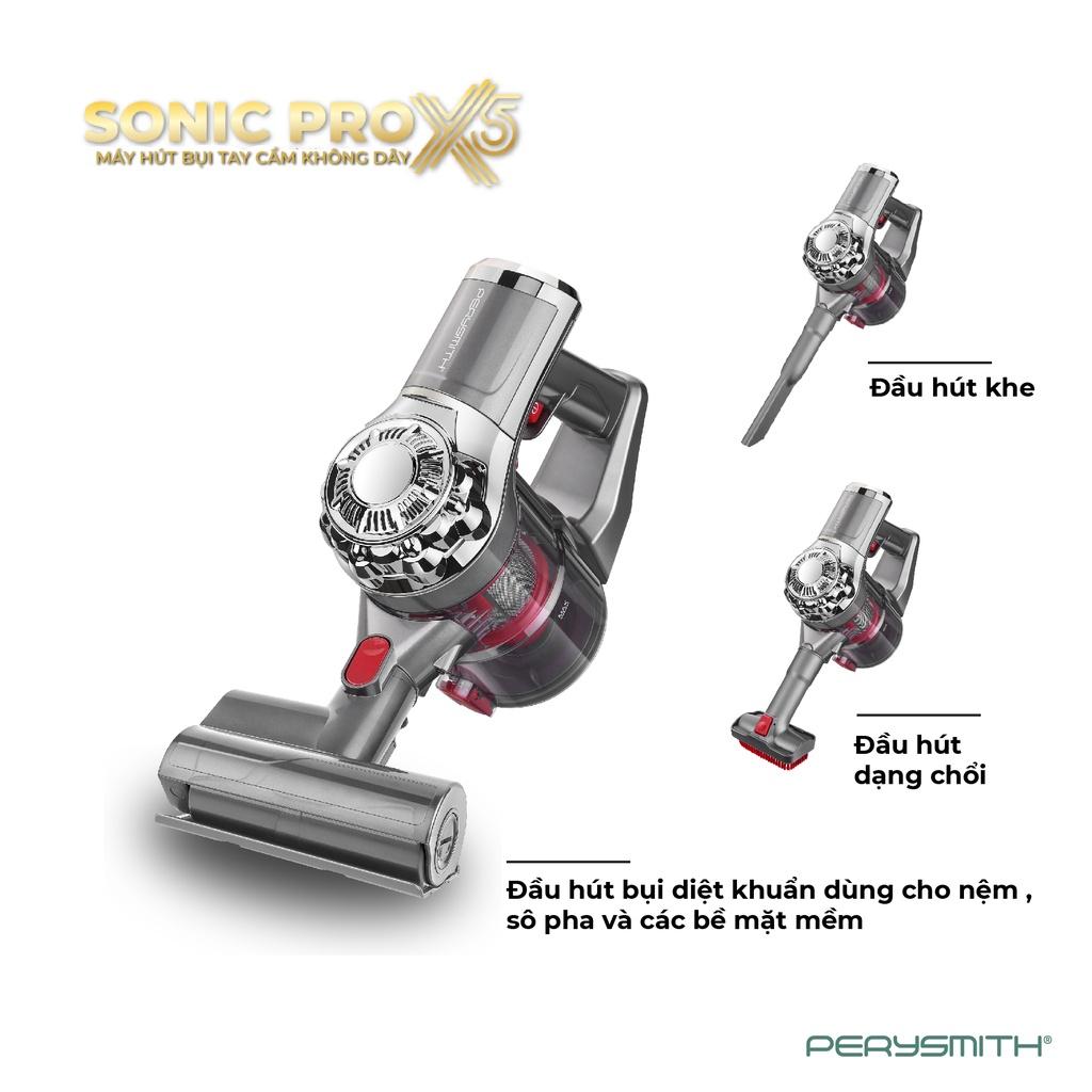 Máy hút bụi không dây cầm tay PerySmith Sonic Pro X5 lực hút mạnh 30000PA - Hàng chính hãng