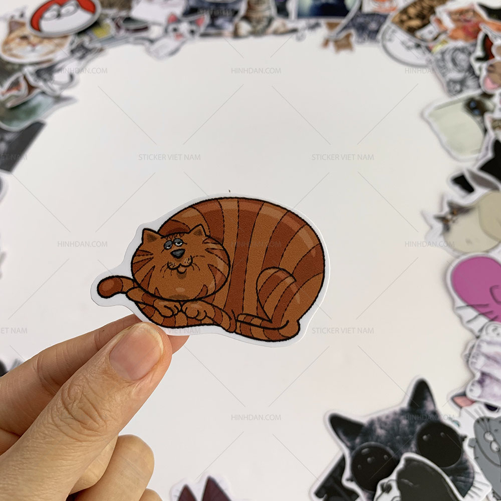 Bộ sticker chủ đề Mèo - Cat - Boss 2019, decal hình dán thú cưng  chống nước, trang trí nón bảo hiểm, điện thoại, lap top