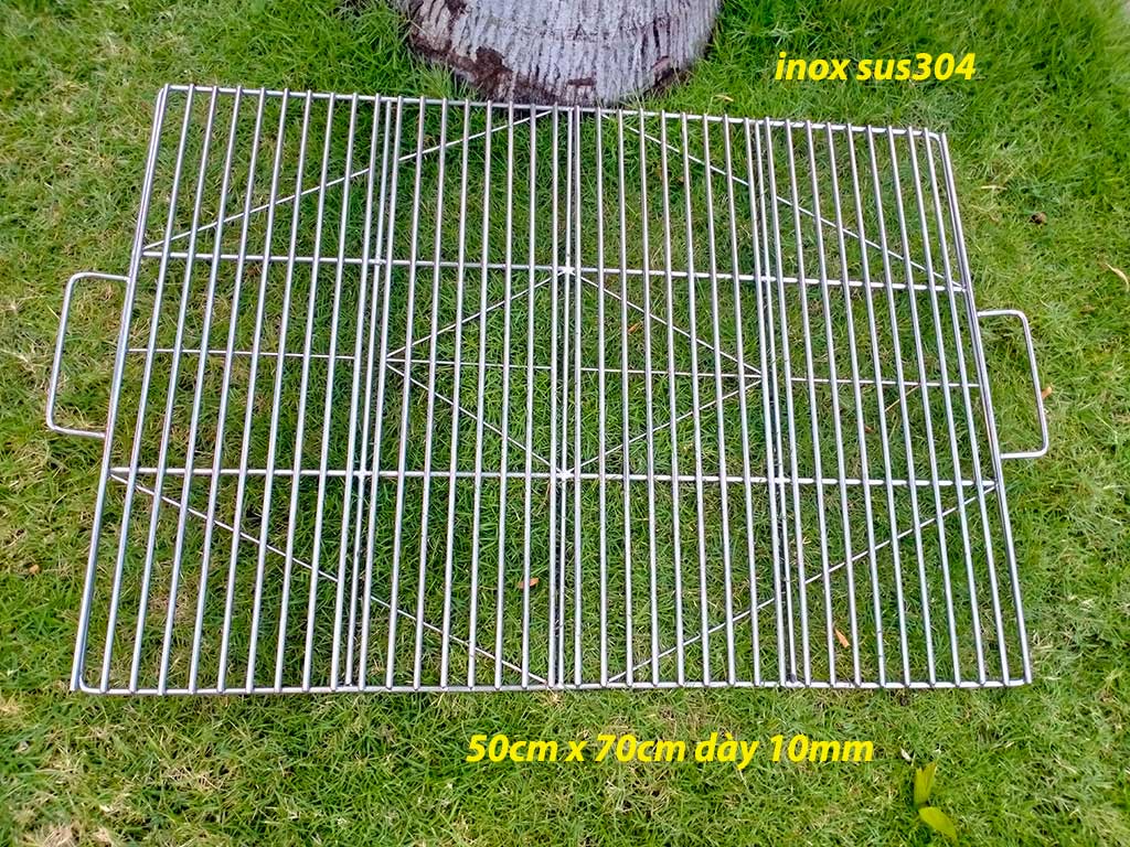 Vỉ nướng inox sus304 cao cấp - hoàn ngay 200% nếu bị gỉ sét - kích thước lớn 50cm x 70cm dày 10mm