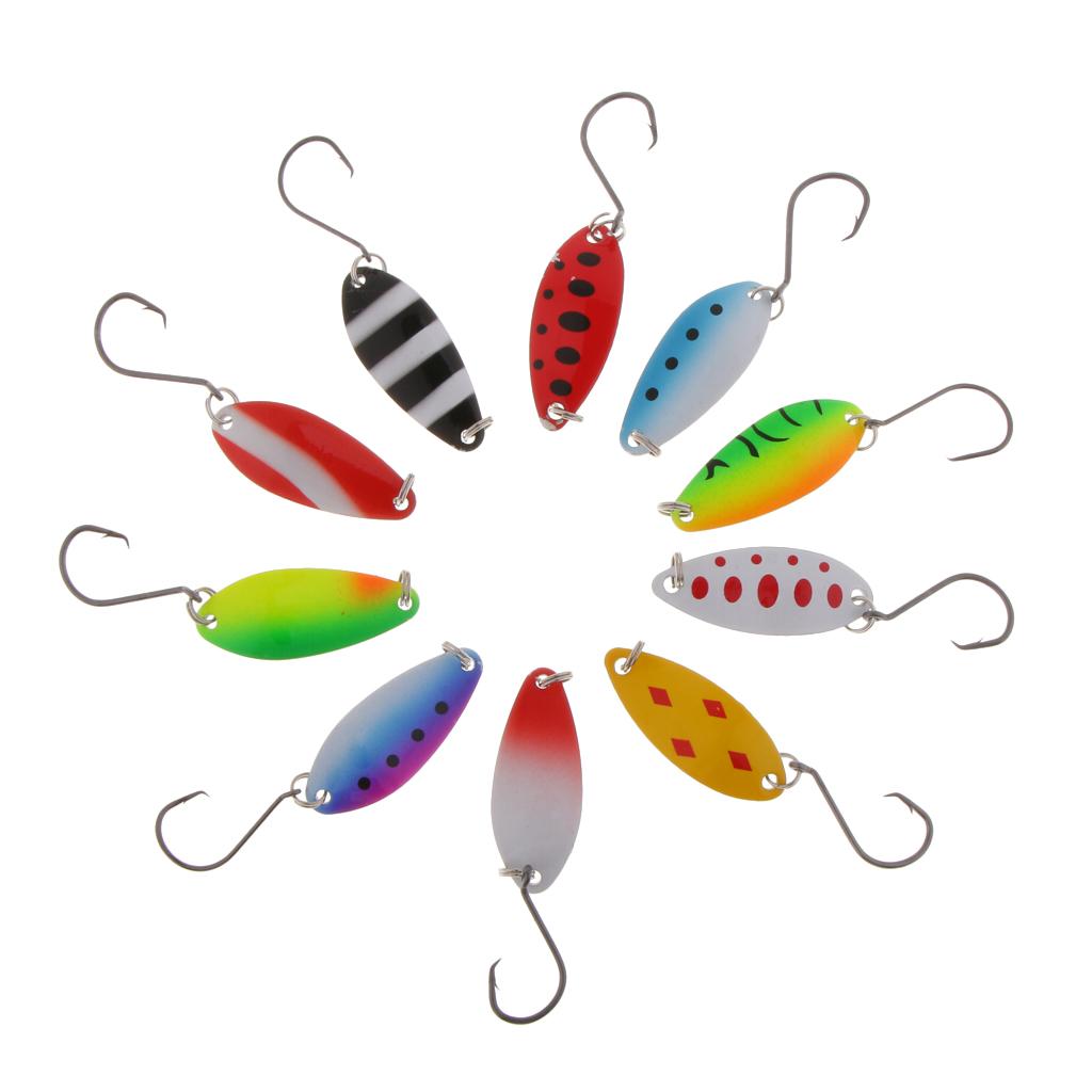 10pcs Spinners Spoon Jigging & Casting Fishing Lures Baits Saltwater Tackle