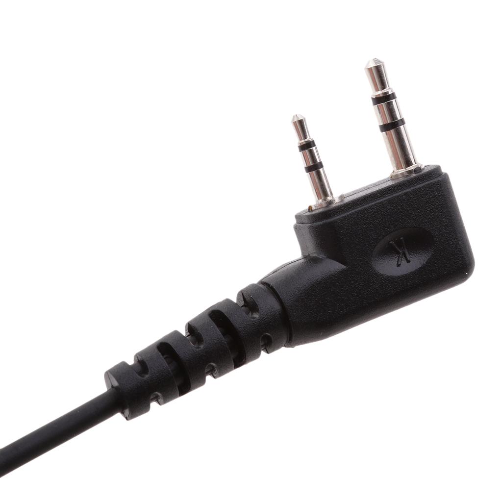 2 PIN Motorcycle Bike Headset Earpiece Mic PPT for Kenwood BaoFeng WouXun PuXing Linton Two Way Radio Walkie Talkie - Black