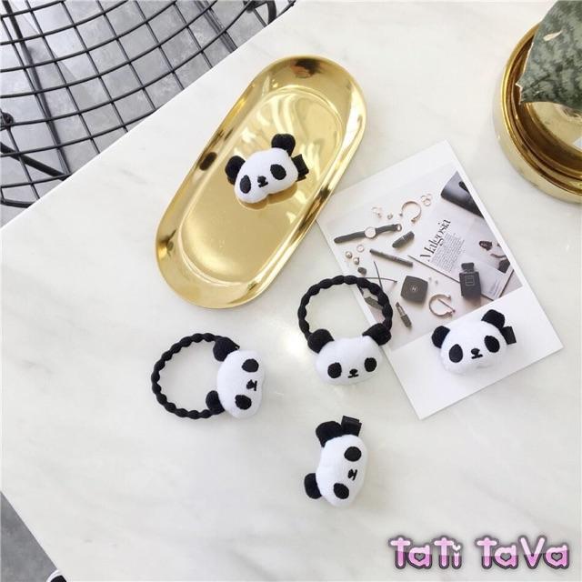 SET 2 MÓN KẸP CỘT TÓC GẤU PANDA Tatitava