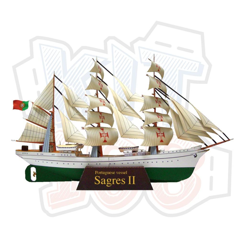 Mô hình giấy tàu thuyền quân sự Sailship - Sagres 2